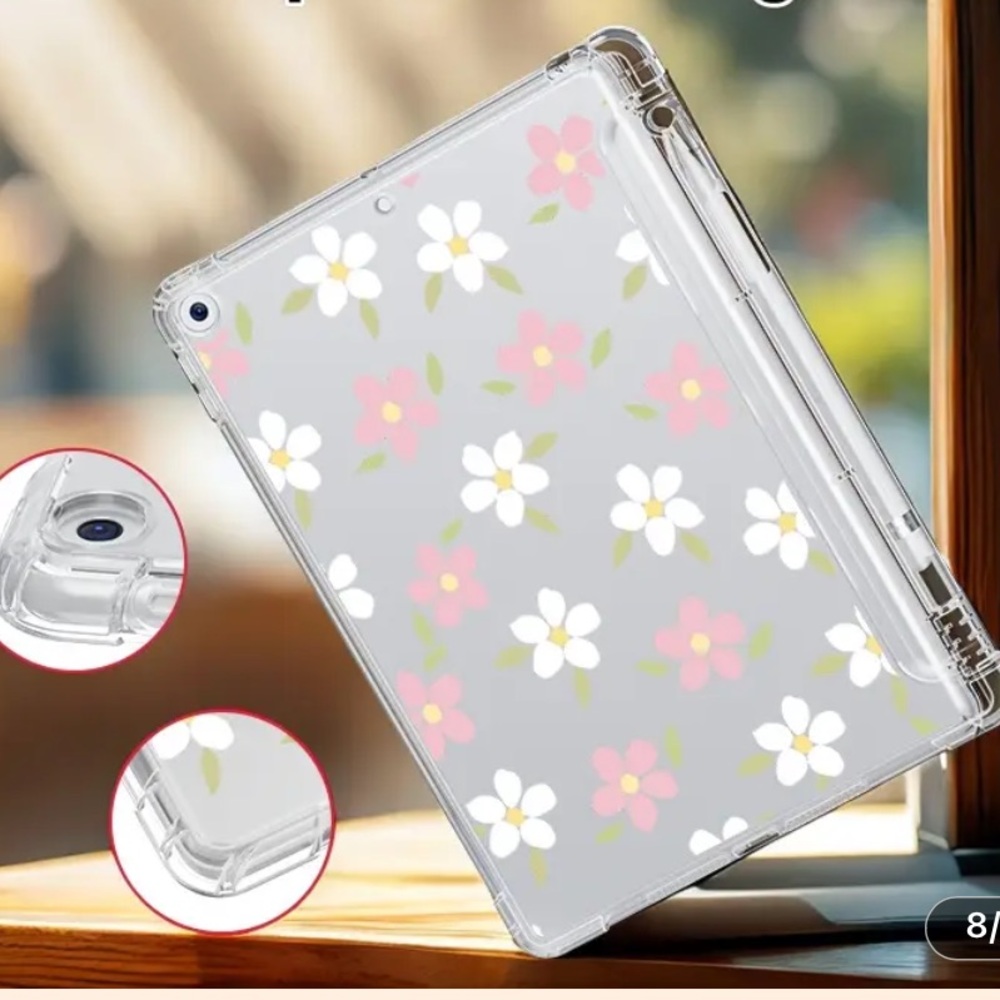 APPLE iPad 9 Like New Case Daisy Florals Pen Holder